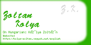 zoltan kolya business card